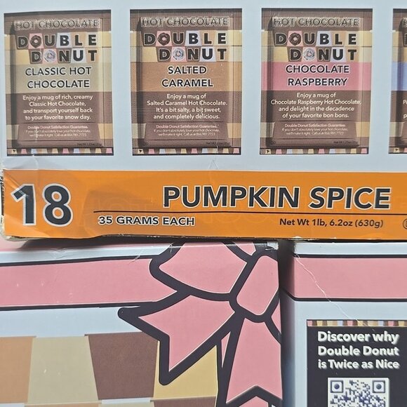 3 PACK Double Donut Coffee 54 COUNT Flavored Hot Chocolate Pumpkin Spice Packets - Picture 3 of 6